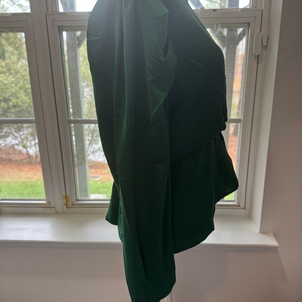 Adiva Emerald Green Wrap Blouse with Waist Tie | New with Tags - Picture 8 of 10